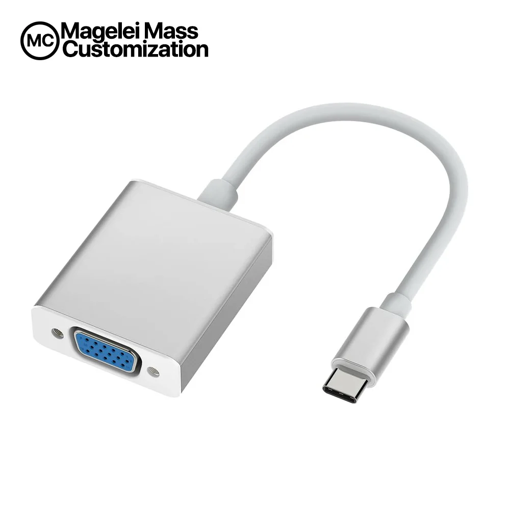 Magelei USB-C to VGA Adapter Thunderbolt 3 USB Type C to VGA Adapter Male to Female Converter Compatible for Apple New MacBook