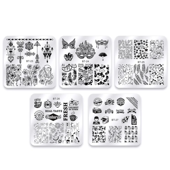 2022 DIY nail beauty design штампы из нержавеющей стали пластины 6*6 art штамповочные