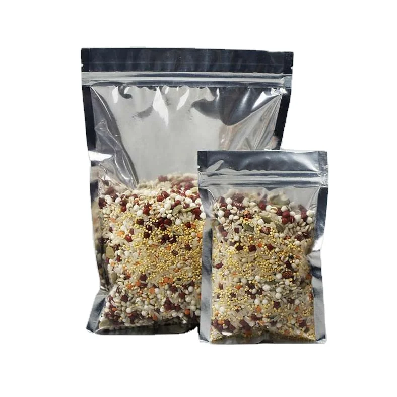 
Food grade clear Ziplock Transparent Aluminum Foil plastic 3 side seal Package Bag 