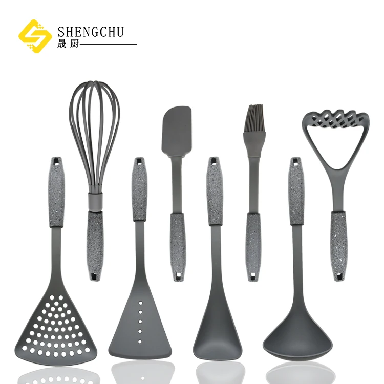 New design kitchen tools Non stick heat resistant Turner Potato press  PA66 Nylon cooking utensil set