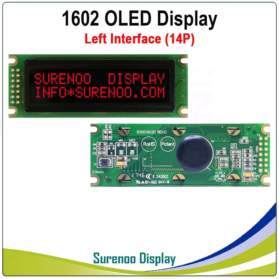 B2B-Real OLED Display, 122X44 1602 162 16X2 Larger Character LCD Module Display LCM Screen Panel WS0010 Parallel Serial SPI