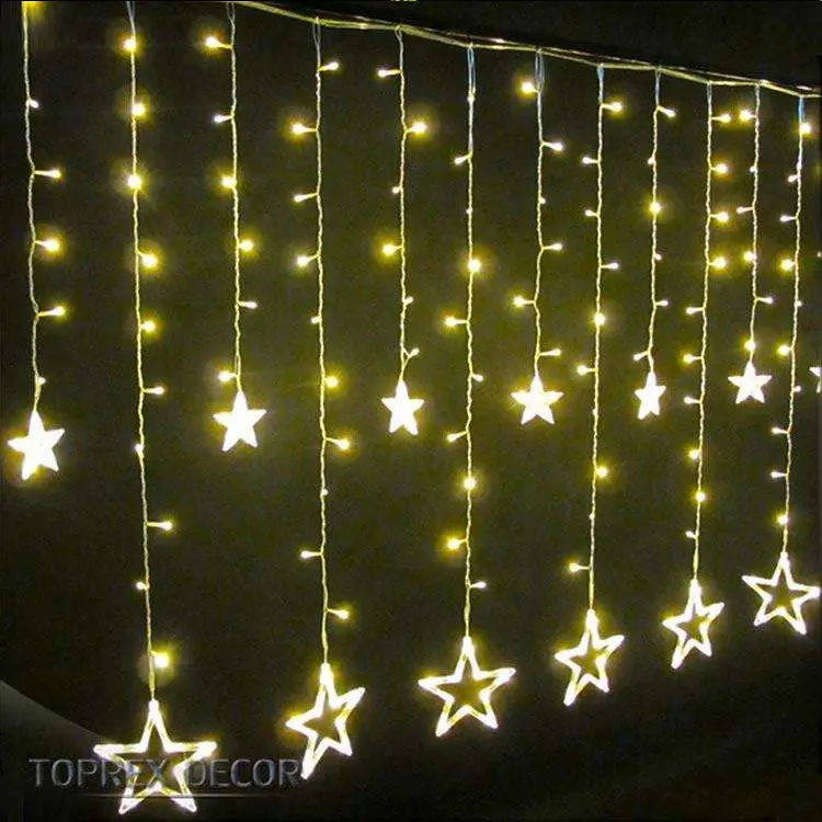 Ramadan  Decoration Diwali Light Star Moon Led Curtain String Light Christmas Fairy Lights Luces De Navidad