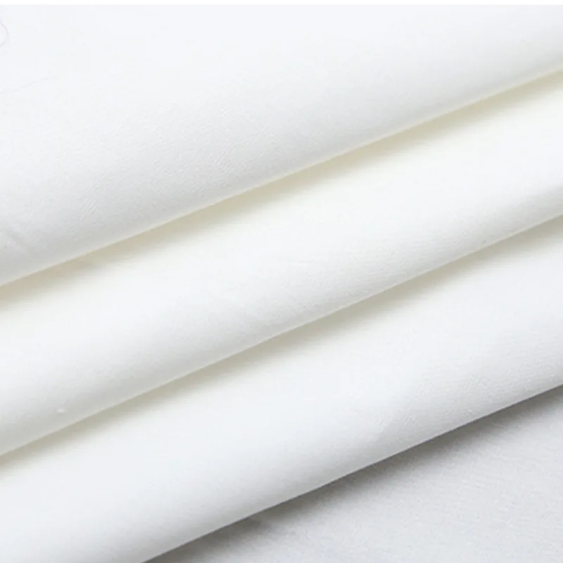 Spot white cloth wholesale 100% cotton 40s high-density plain weave bleached cotton fabric manufacturer clothing shirt material
