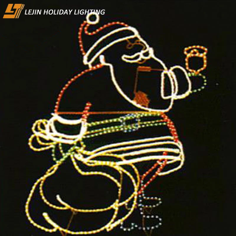 Lejin holiday light 110V 2d led christmas santa claus motif light