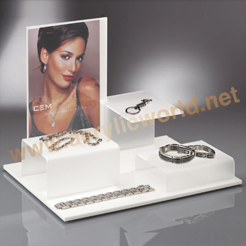 White Acrylic Jewelry Display for Bangle/acrylic jewelry display stand