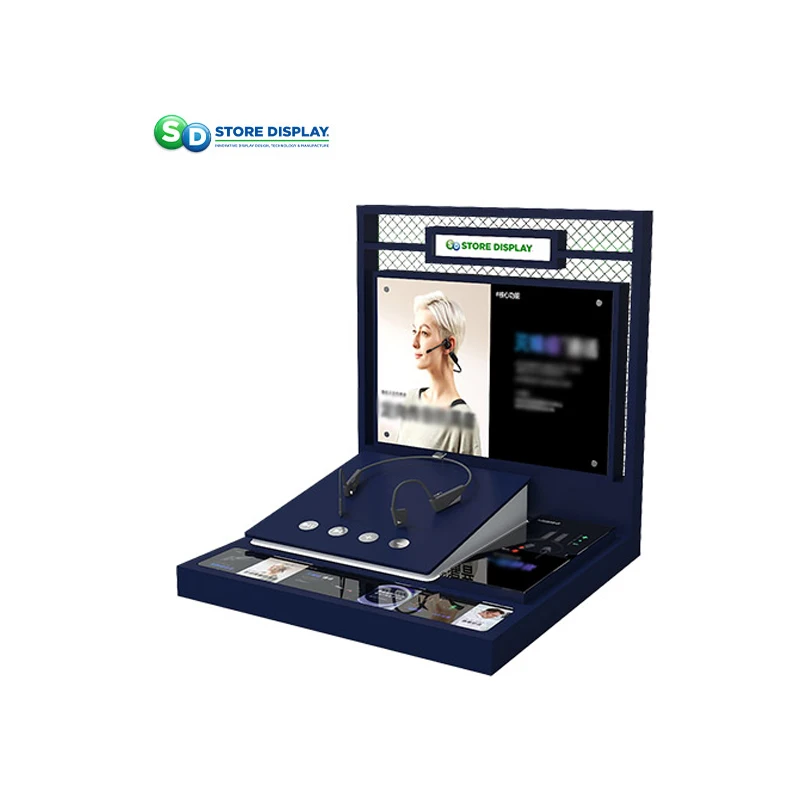 Electronic Pedestal LED Light Showy Outstanding Exhibition Display Counter Rack Small Product Table Top showcase Stand