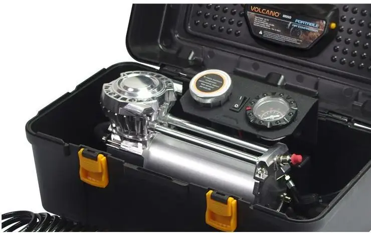 Portable Screw 12V or 24V Heavy Duty Box Tire Inflators Universal Dual Motor Compressor Double Battery Clamp Air Compressor