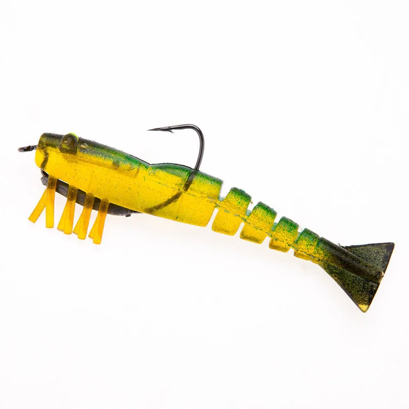 Wholesale New Soft Lure GJ22 9.5CM/8.5G Multi Sections Biomimetic Soft Shrimp Bait With A Sharp Hook On The Back For Fishing