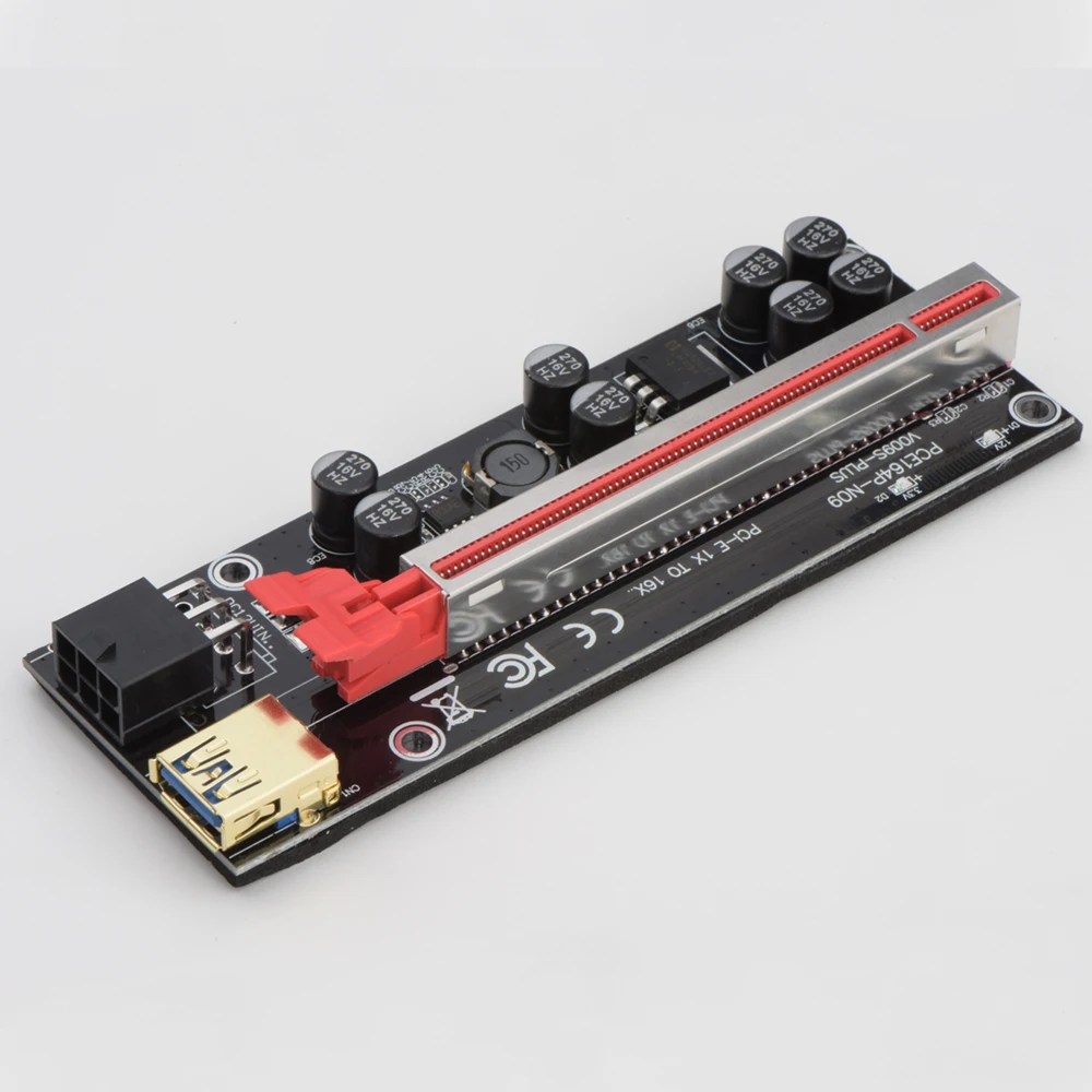 VER 009S Plus PCI-E Райзер 6pin интерфейс питания PCIe 1X до 16x адаптер карты