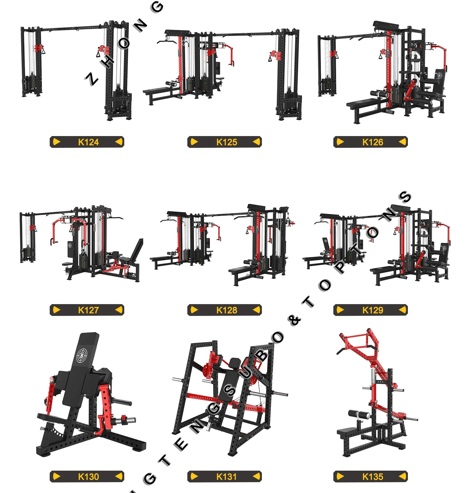 TOPTONS K117 High Quality Commercial Gym Center Gym Equipment Multi Functional Trainer Smith Machine Cable Crossover Machine