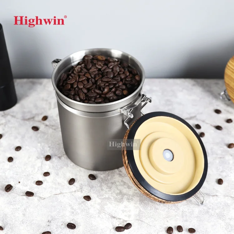 Coffee Container Airtight Vacuum Stainless Steel Coffee Canister