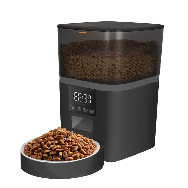 New Design Smart 4L Robot Cat Dog Bowls Food Dispenser 6 Meals Timed Auto Voice Automatic Pet Feeder For Pet