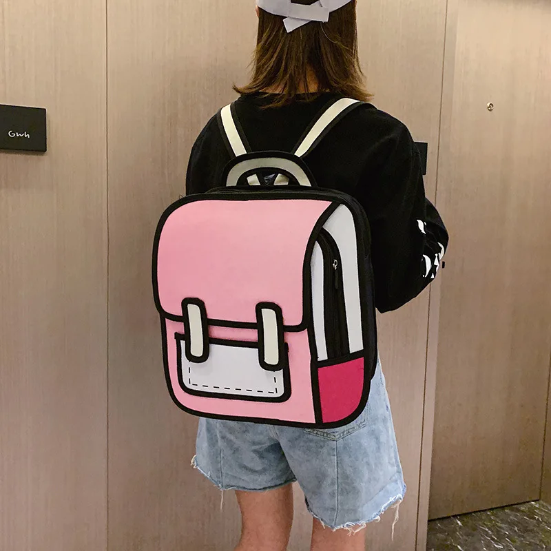 2020 New Fashion Unisex backpack 2D drawing back packs women cartoon comics bag 3D schoolbag college travel bags for girls