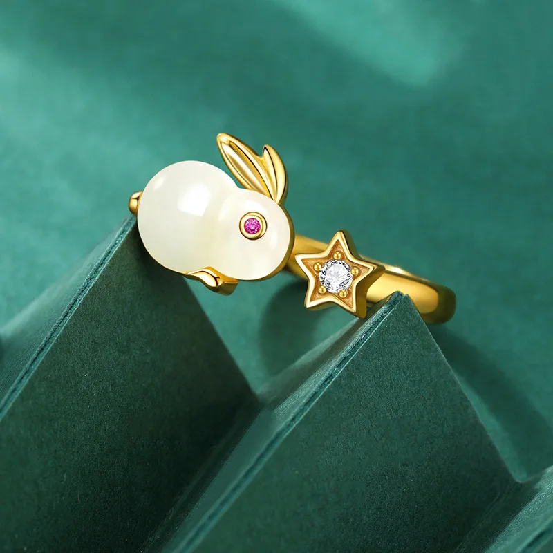 Cute Rabbit Carrot  Gold Copper Open Rings Animal Simple Rings Ladies Girls Jewelry Gift Women Girls Bijoux Lovely Gifts