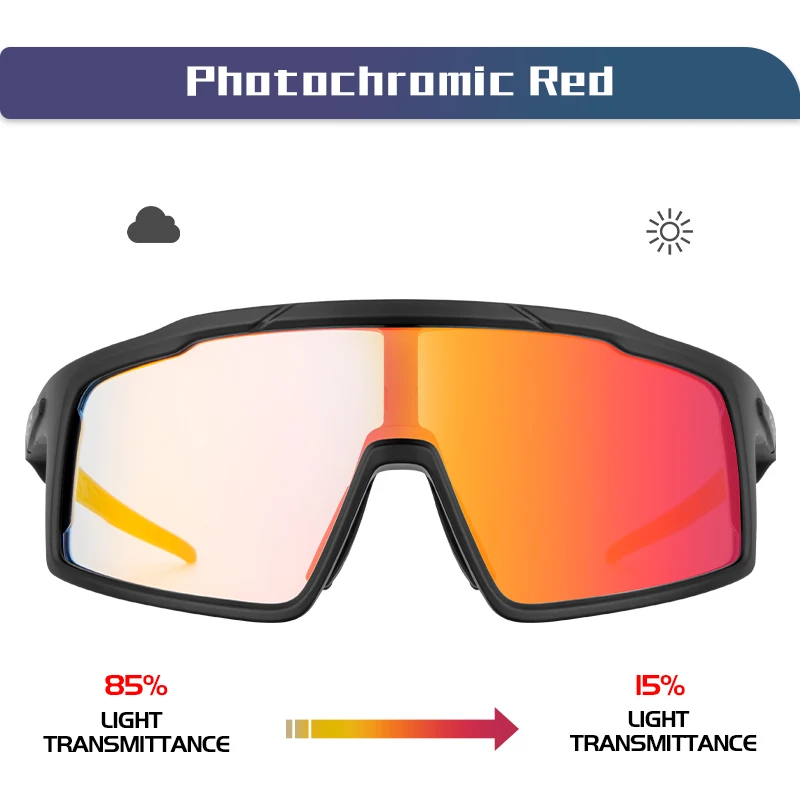 Red Blue Photochromic MTB Cycling Glasses Men Women Outdoor Running Polarized Goggles UV400 Bike Bicycle Eyewear Sunglasses