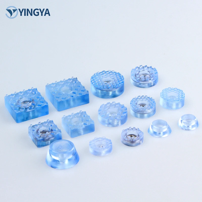 Black Clear Transparent Furniture Chair Table Legs Soft Rubber Skid Glide Pad Screw-On Noise-Killer Plastic Floor Protector