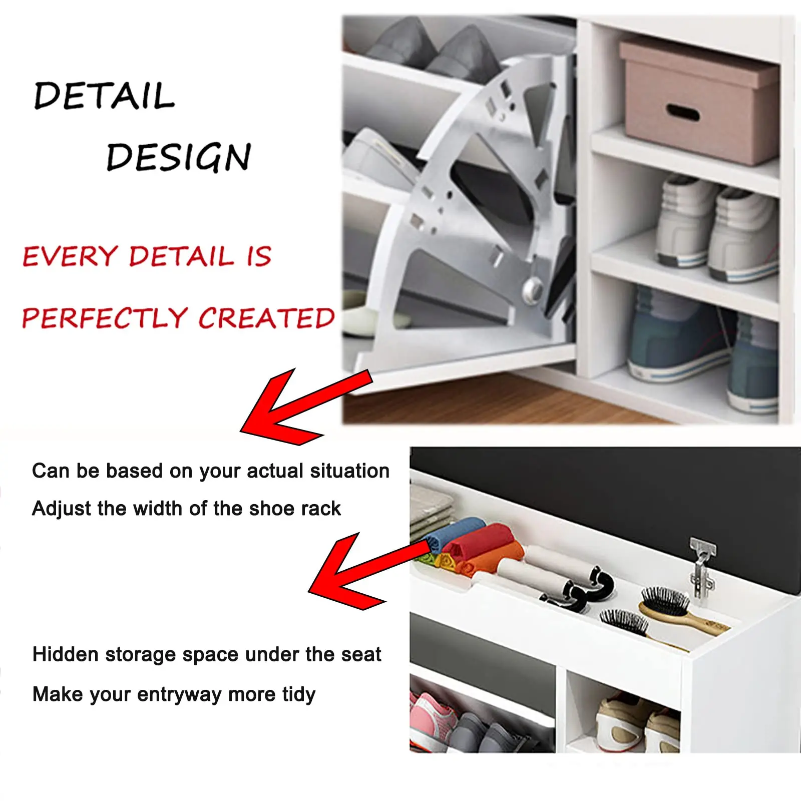 Modern Style 3-Flip-Drawers Wooden Shoe Rack Cabinet High Quality White Shoe Storage Bench for Living Room entry