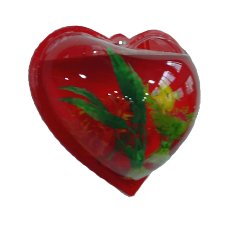 Heart-shaped Wall Mounted Aquarium Household Acrylic Small fish tank