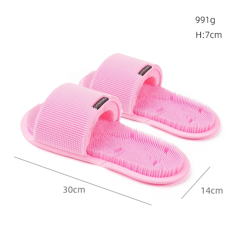 Factory wholesale Silicone Bathroom Foot Scrubber Spas Massage Exfoliating Cleaning Slipper foot scrubber shower mat