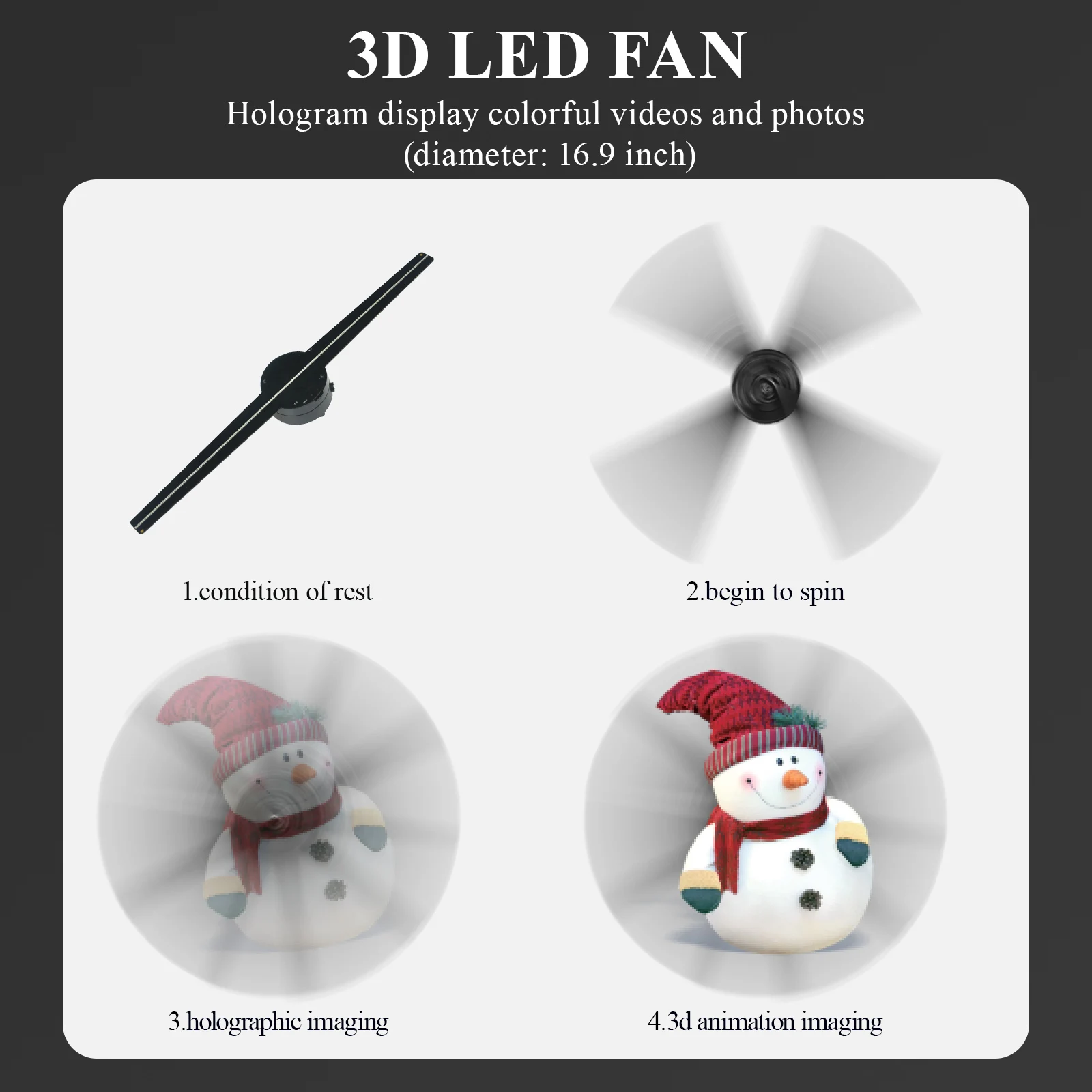 Faryuan  42cm HD hologram fan manufacturer 3d holographic display