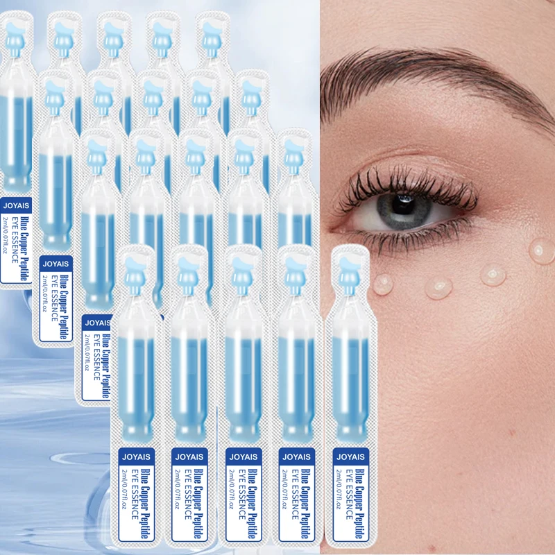 OEM Private Label Anti-Aging Eye Essence Blue Copper Peptide Lightening Dark Circles Wrinkles Brightening Eyes Carefully