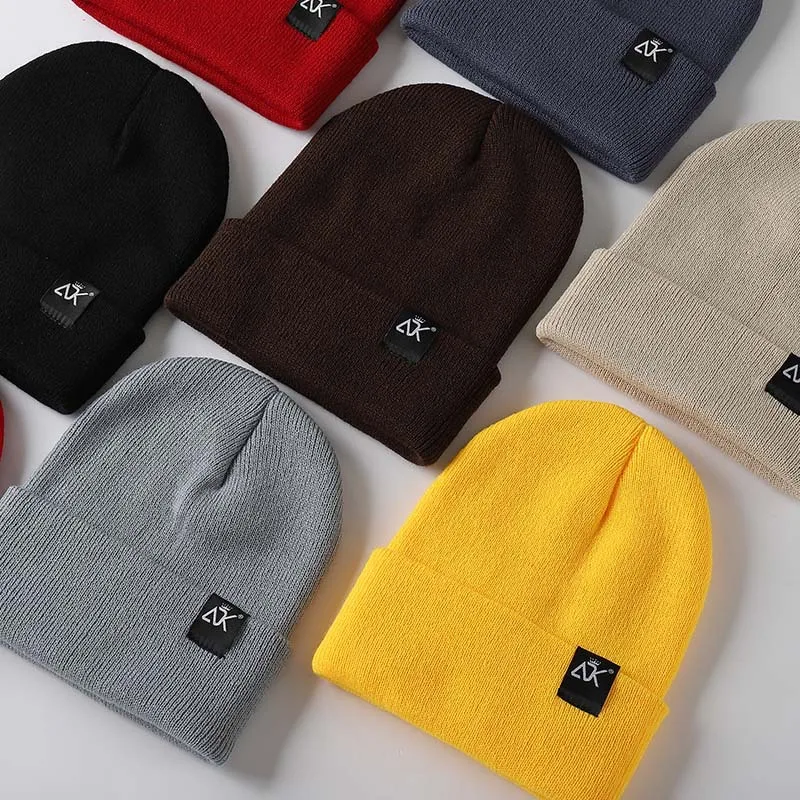 New Design Fashion Unisex Custom Plain Warm Knitted Winter Hats Letter Logo Beanie Embroidery Beanie Hat