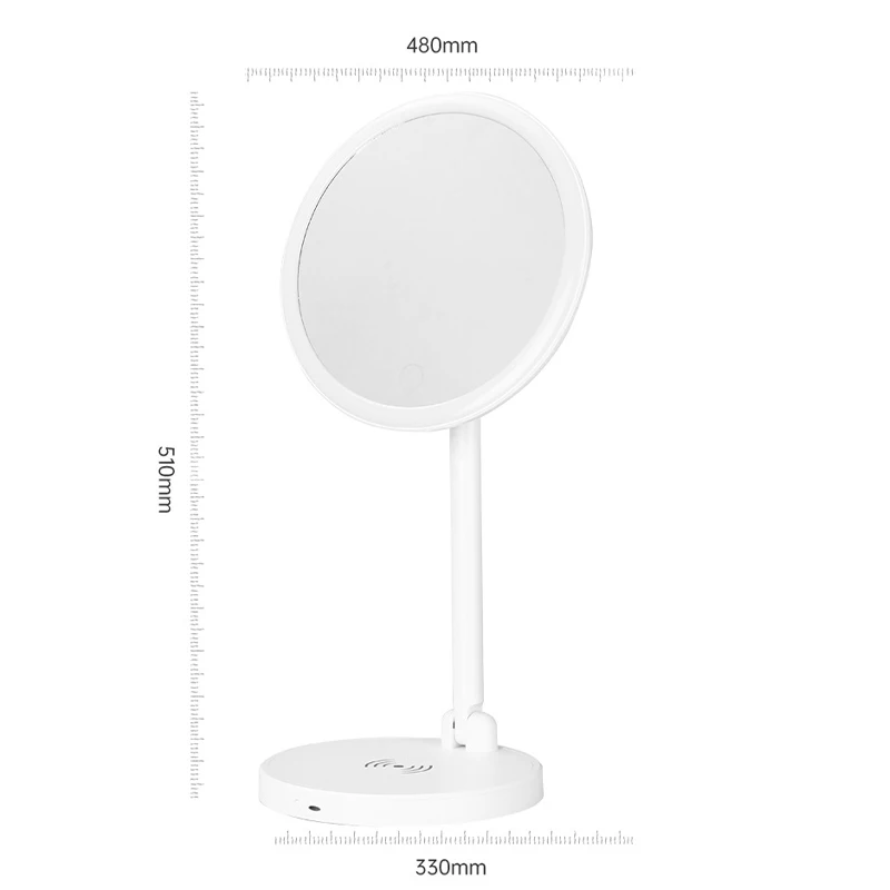 Multifunctional Desktop LED Makeup Mirror Custom Smartphone Wireless Charging Makeup Mirror