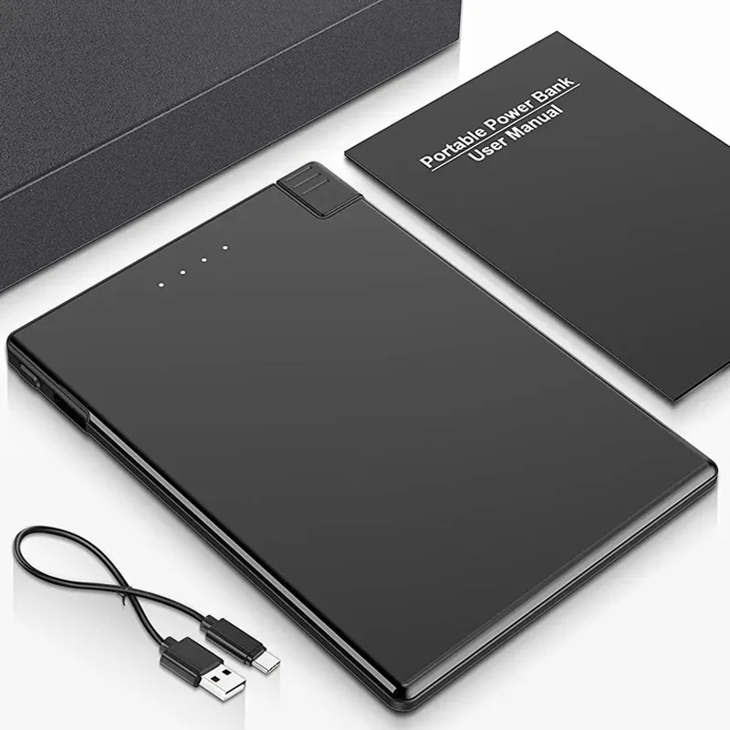 2024 New Built in Type-C line Ultra Thin 5000mAh PowerBank Station Battery Power Banks 2650mah For Android