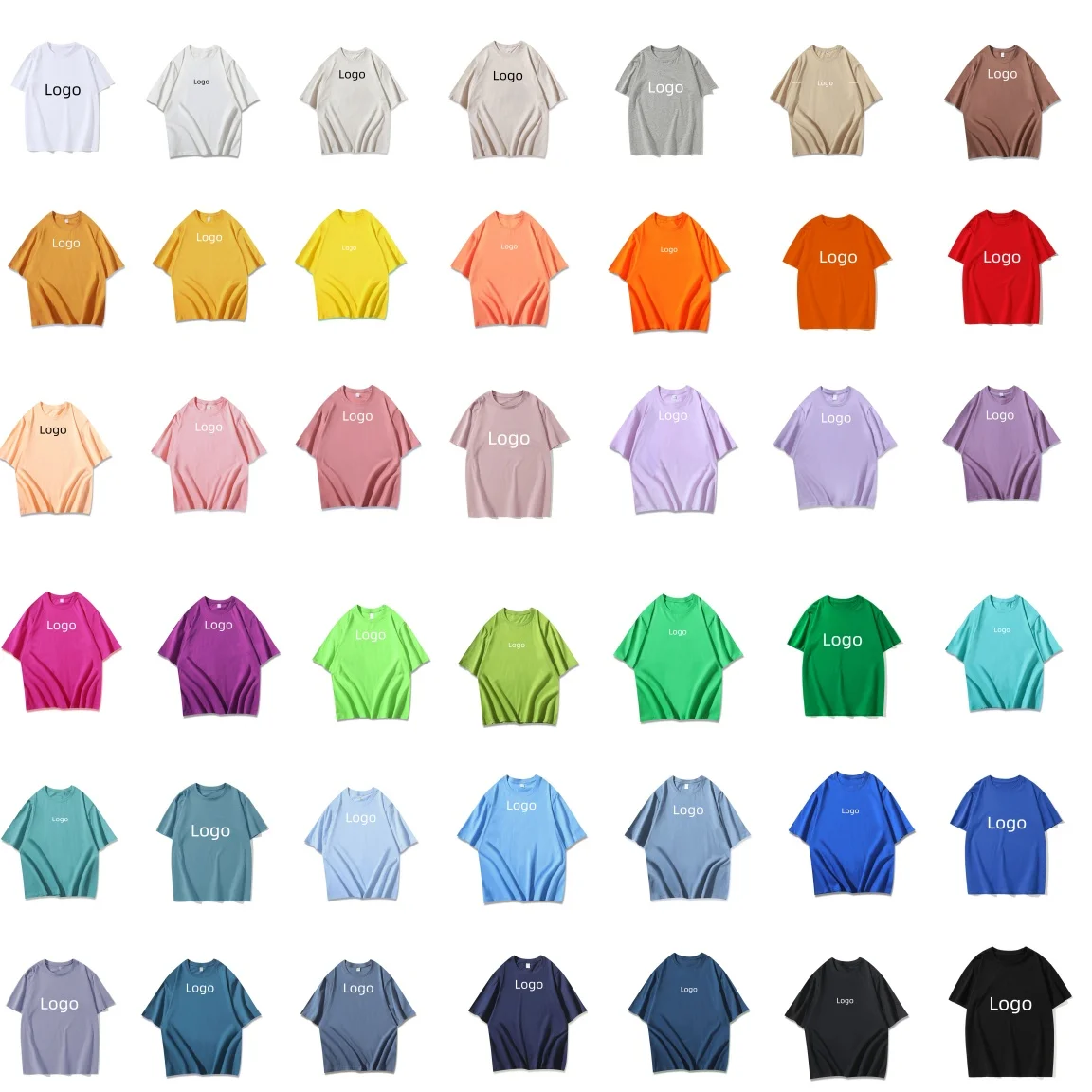 100% Cotton With Logo Asian Style Women DIY Logo Print Oversize Black Custom Fashion T shirt