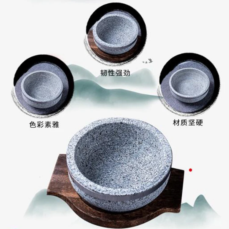 Natural Stone Korean Tableware Food Bowl And Stone Rice Pot For Dinning Cookware Food Serving For Sale
