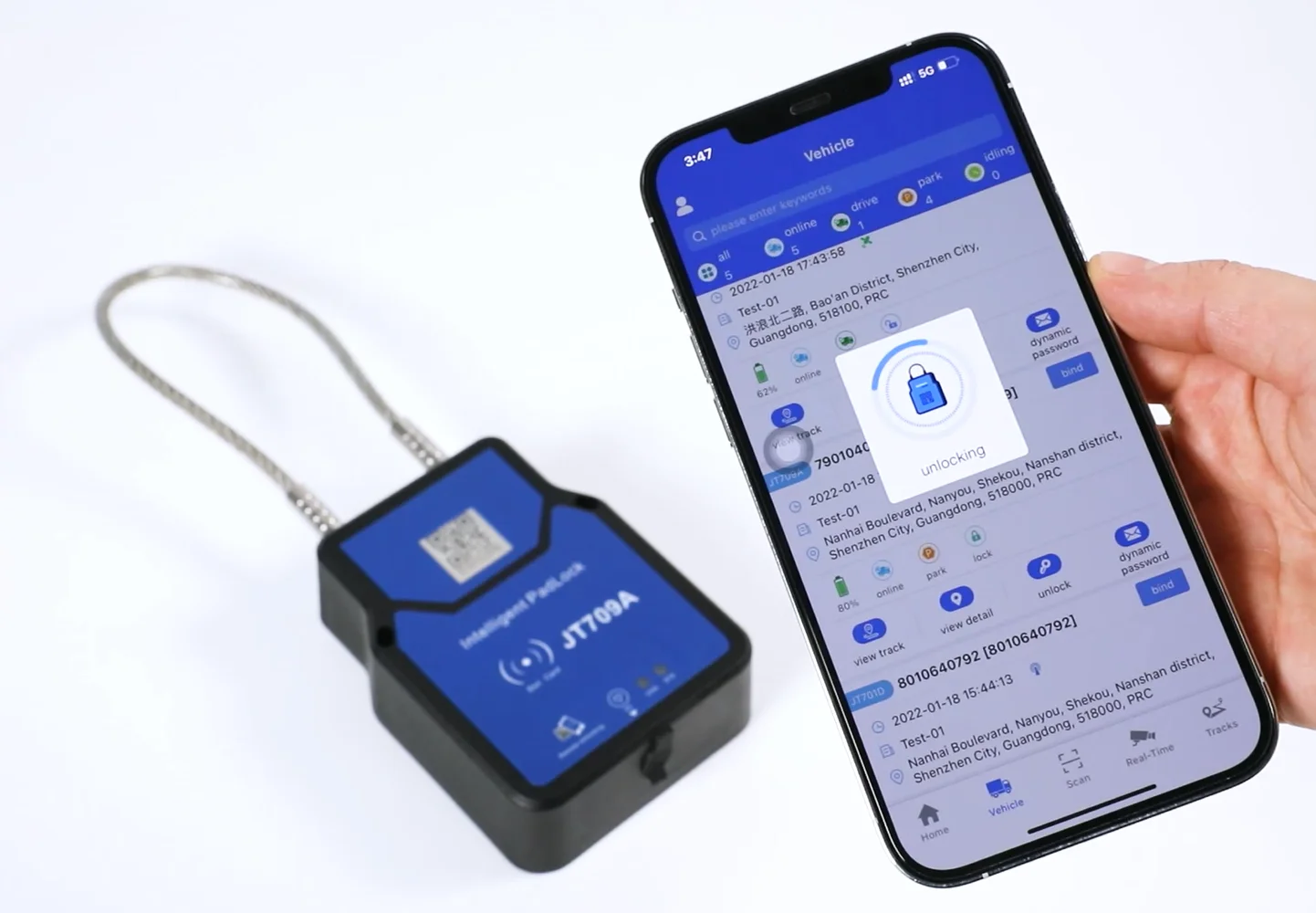 Jointech Jt709A Logistics Intelligent E-Lock Container Gps Padlock Truck Gps Tracker lock Cargo Monitor Asset Tracking