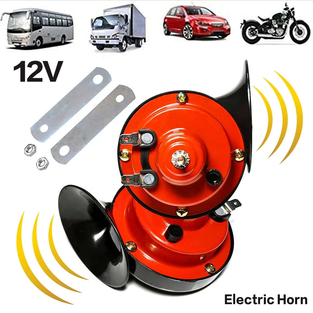 12V Air Horn For Car Speaker Electric Auto Snail Horn Motorcycle Dual-tone Car Horn  Loud Signal