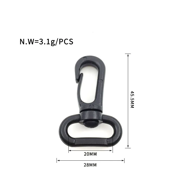 Plastic swivel  snap hook strap belt black clip hook