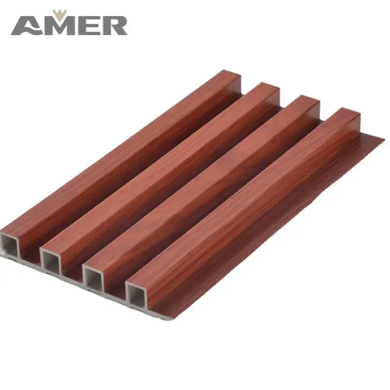 Amer Factory Price Mediterranean Style Babies And Kids Indoor Wpc Fluted Wood Interior Wall Panel