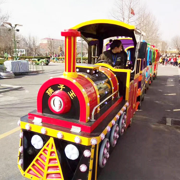 Best selling latest commercial handmade battery powered amusement park rides mini sightseeing trackless train for sale