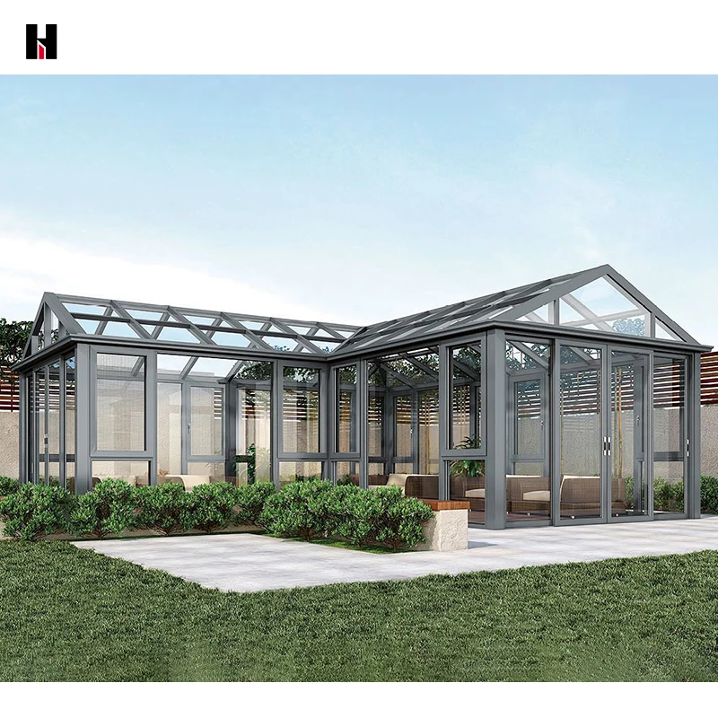 solarium sunrooms glass houses slant roof aluminium alloy factory direct sale