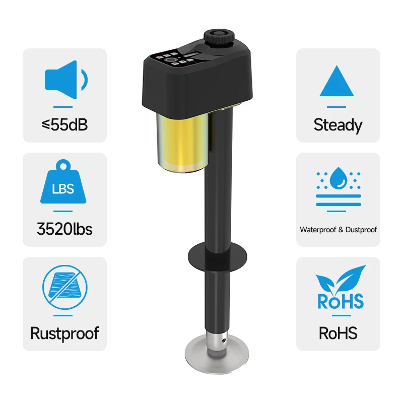 12V DC 3500lbs Electric Trailer Jack Handle Jacks Tongue Stabilizer Jack Electric Trailer Jack with Single And Double Wheels