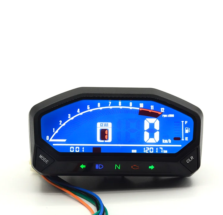 
Hot sale factory supply LED Digital Light Odometer Speedometer Tachometer Gauge Universal 12V Motorcycle Instrument 