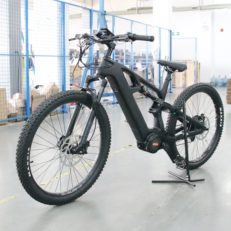 2025 New Carbon Frame M620 Ebike Mtb 29 Inch Enduro Full Suspension Mid Drive 1000w Electric Bicycle Panther Lithium Battery 52V