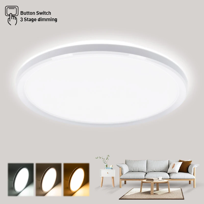 Regular Lighting Ultra Slim Waterproof IP54 for Bedroom Bathroom ABS non Dimmable 18W 24W 32W 40W 3000K-6500K led ceiling light