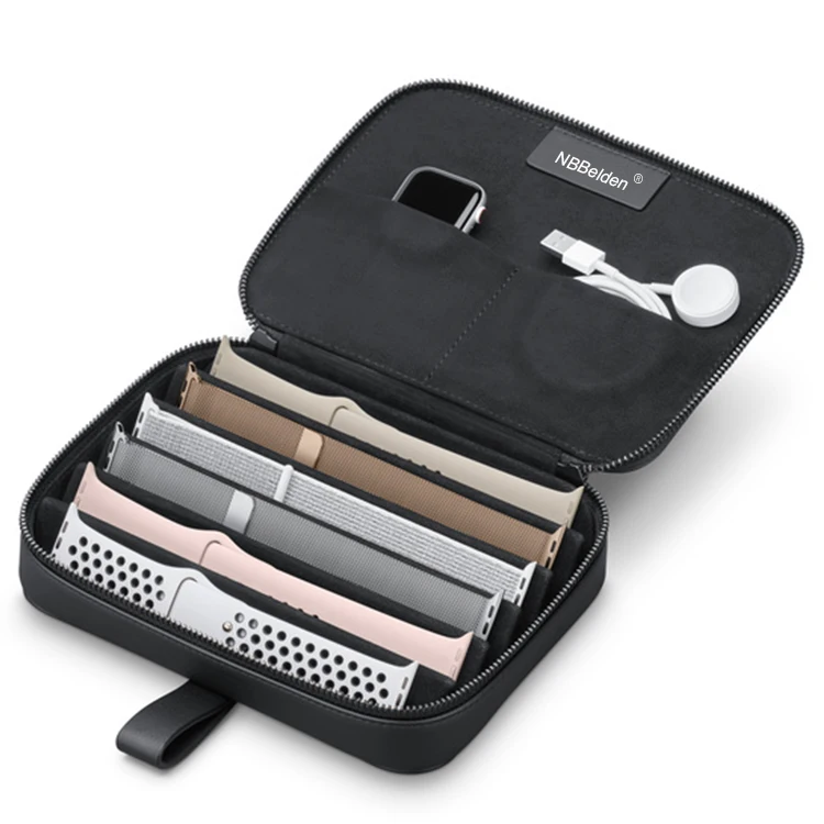 New Watch Band Portfolio Bag For Apple Watch Se Series 6 5 3 Watch Bands Straps And Accessories Fabric Leather Storage Box