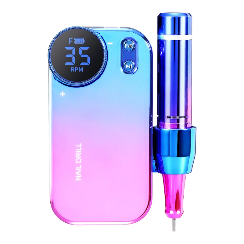 Kimairay cordless nail file portable rechargeable manicure carbon brush quiet 35000rpm electric nail drill machine