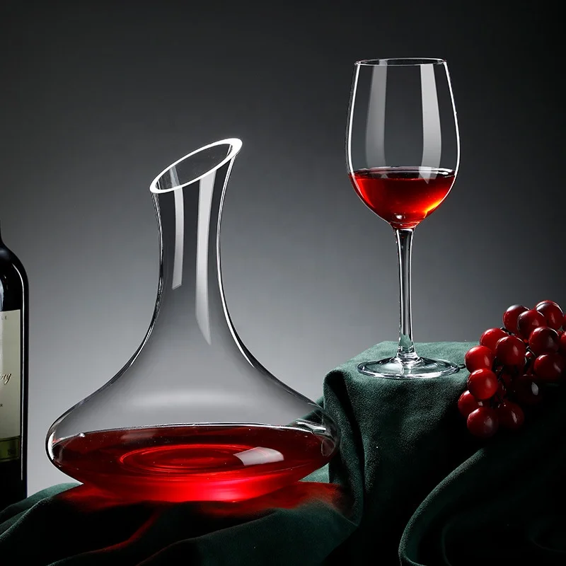 1200ml Hand Blown Lead Free Crystaldecanters Wine Glass Bottle Carafe Oblique Decantador Red Wine Decanter  for Wedding Gifts