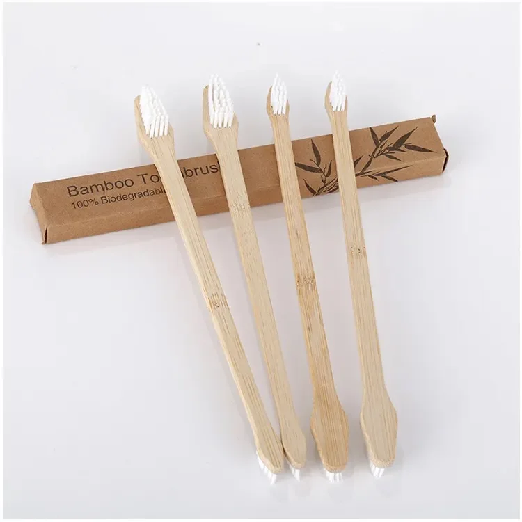 Eco-friendly Zero Waste 100% Biodegradable Double Side Bamboo Pet Toothbrush Dog Toothbrush Cat Toothbrush