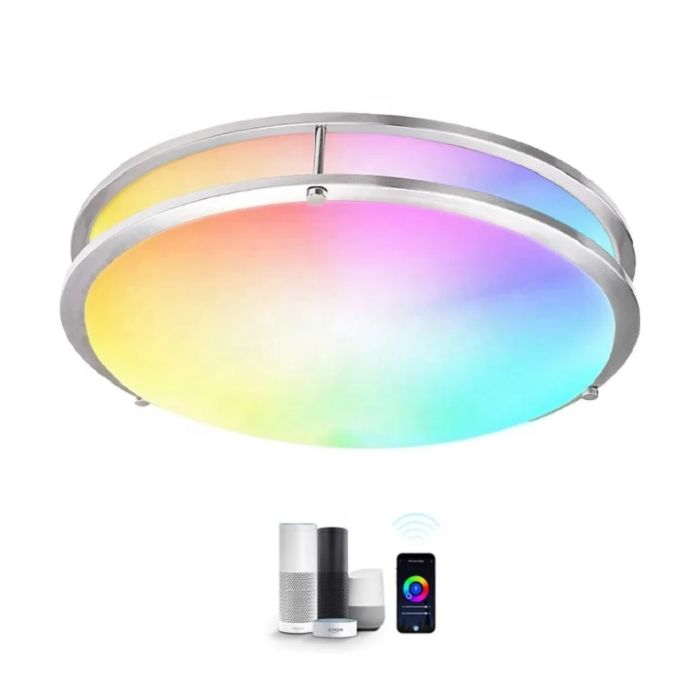 High Luminous Flush Mount Full RGBCW Color Tunable CCT Adjustable Intelligent Ceiling Lamp Lights