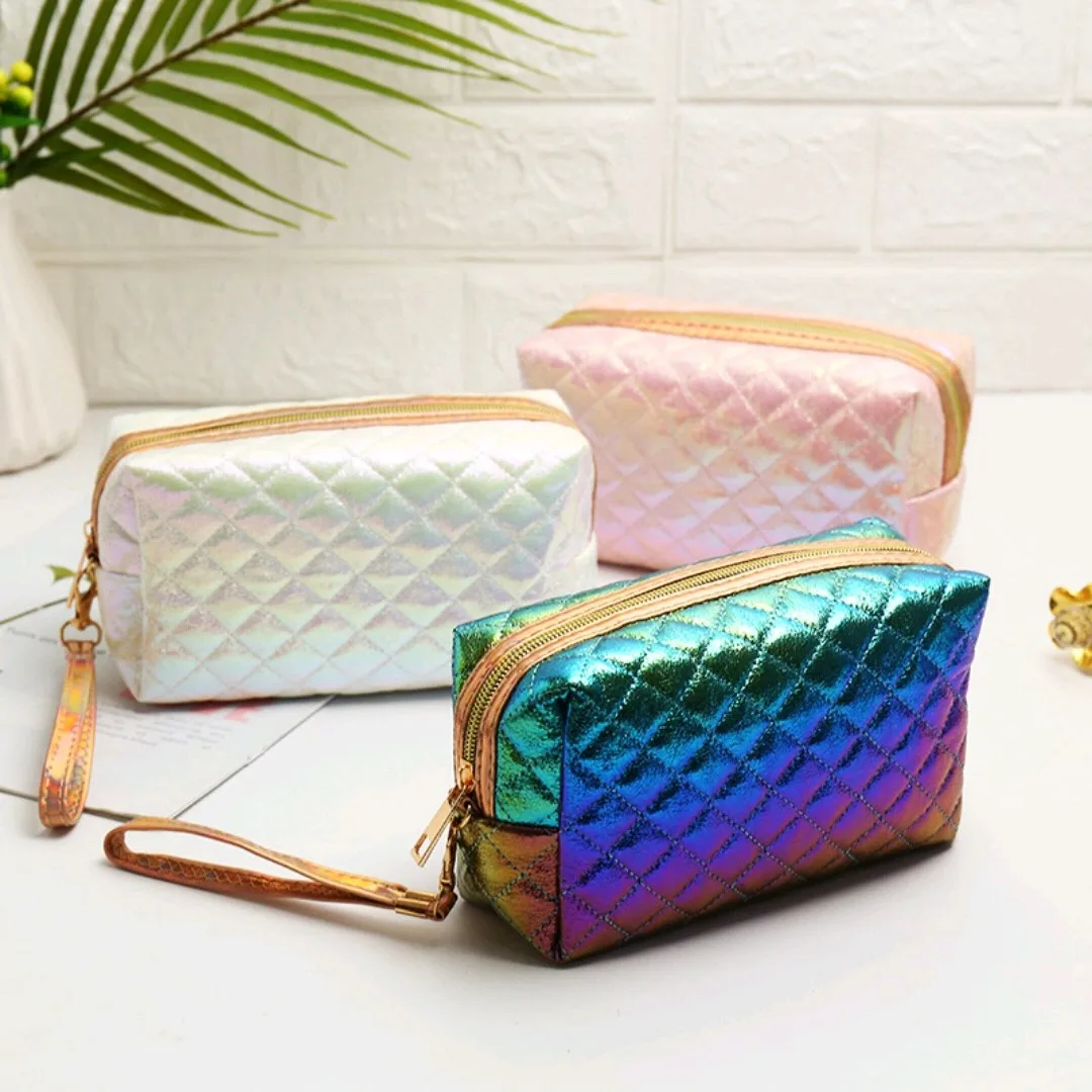 New Travel Cosmetic Bags Set Women Transparent Clear Zipper Makeup Bags Bath Wash Tote Cosmetic Case