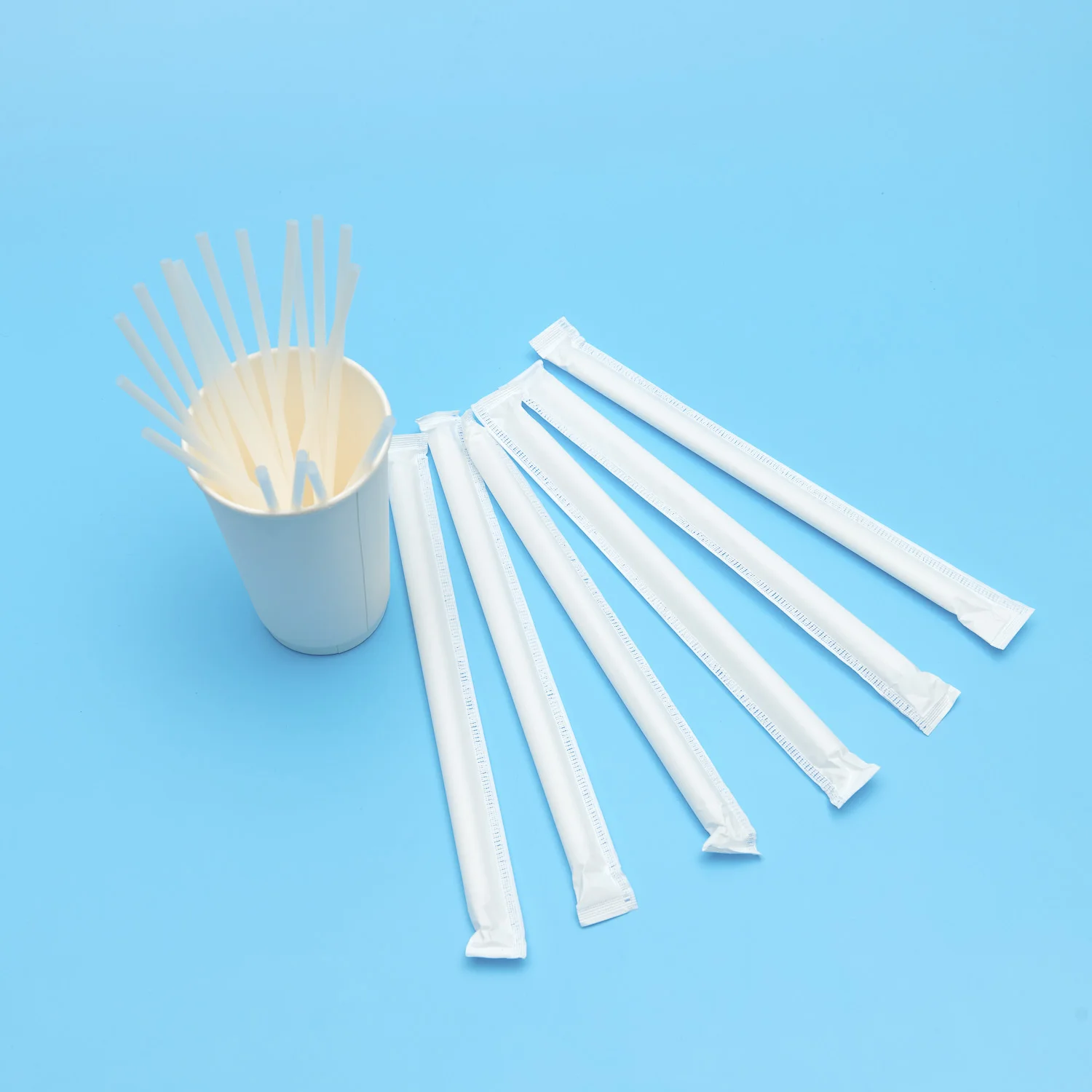 100% Compostable Biodegradable Colorful Eco Friendly PLA Spoon Drinking Straws