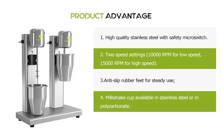 Lonnice RTS Commercial milk shake maker machine automatic milk frother electric coffee foam maker,blender milk mixing machine