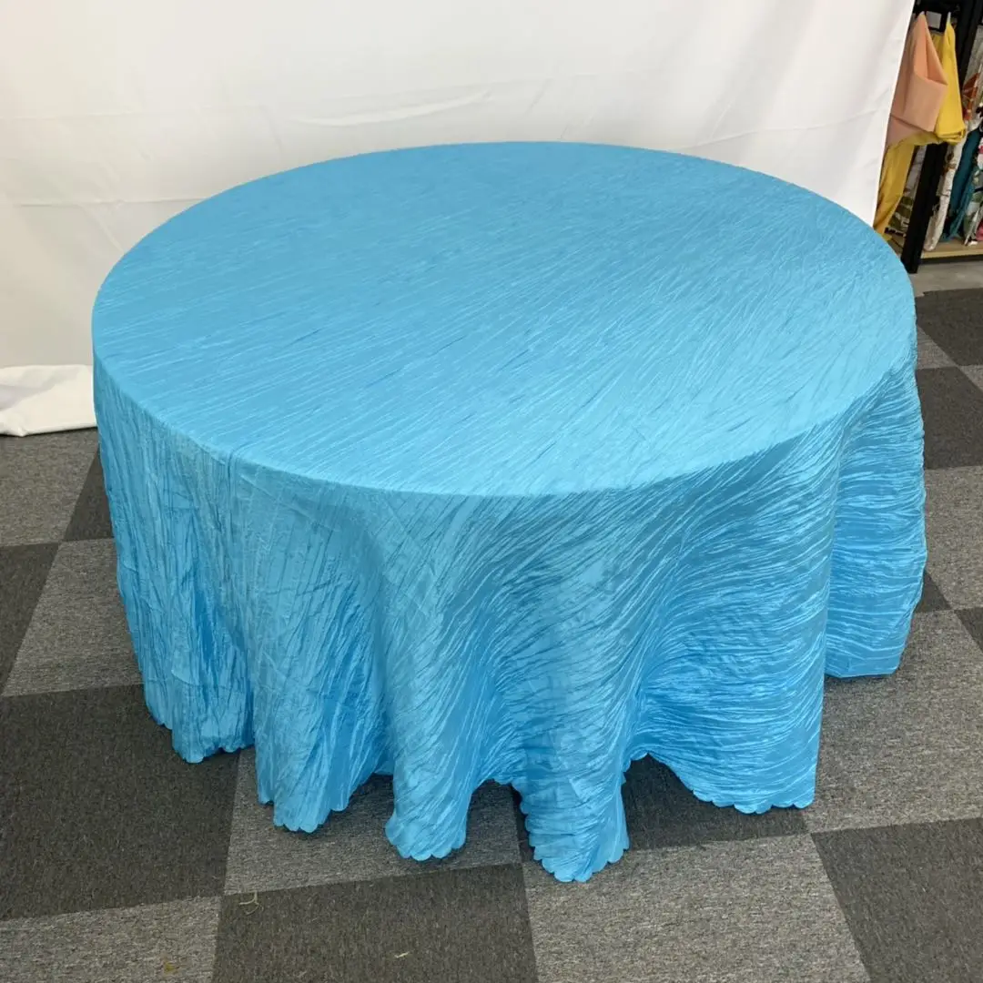 Wholesale 100% polyester crushed taffeta tablecloth for restaurant home party wedding tablecloth