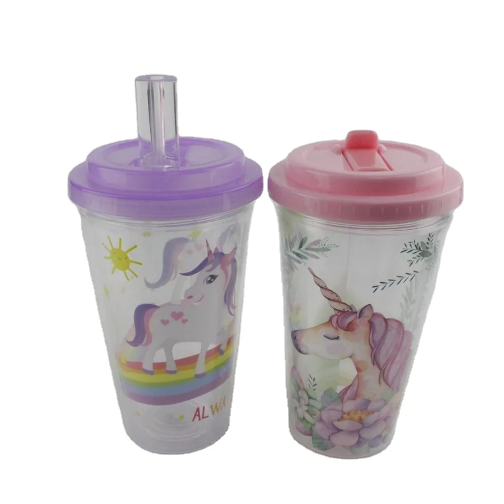 Kids Drinking Cup Tumbler With Lid and Straw Beatrix Potter Peter Rabbit Acrylic Break Resistant